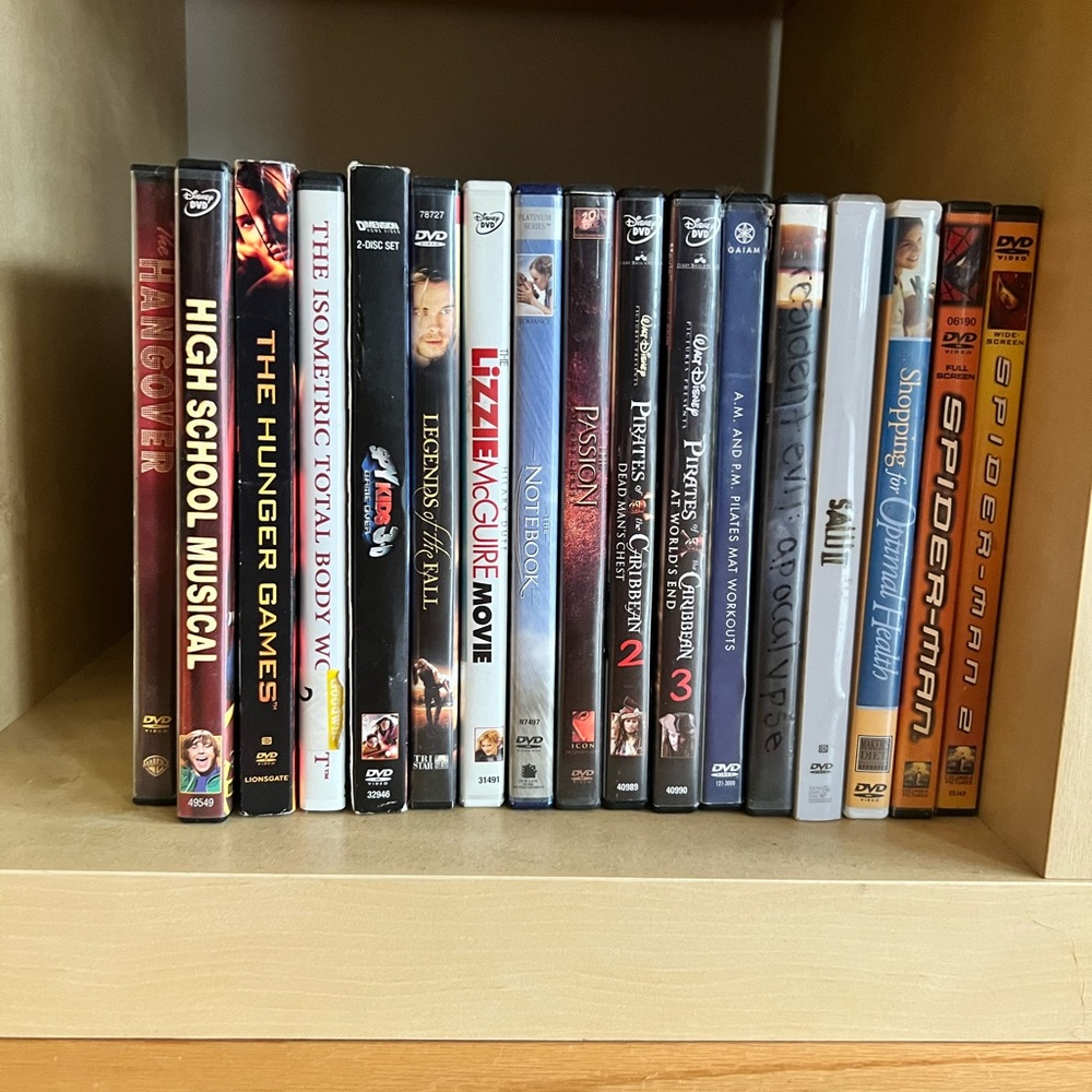 50 DVDs in bulk.. will sell individually for $5 each or $3 each if you buy 10+